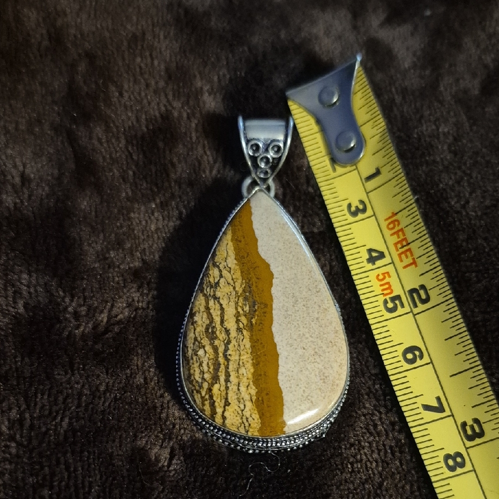 NEW--Genuine Tiger Stripe Brown Teardrop Pendant